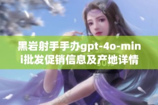 黑岩射手手办gpt-4o-mini批发促销信息及产地详情揭秘
