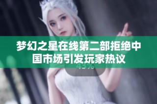 梦幻之星在线第二部拒绝中国市场引发玩家热议