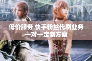 低价服务 快手粉丝代刷业务一对一定制方案
