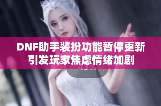 DNF助手装扮功能暂停更新引发玩家焦虑情绪加剧
