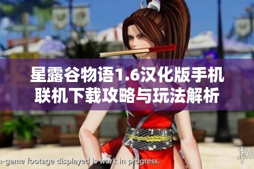 星露谷物语1.6汉化版手机联机下载攻略与玩法解析